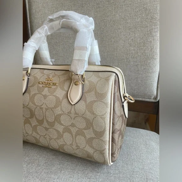 NWT！COACH ROWAN SATCHEL IN BLOCKED SIGNATURE CANVAS (COACH CH486)